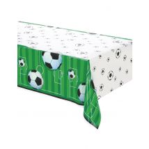 Fussball-Tischdecke grün-weiss-schwarz 137,16x274,32cm - Thema: Geburtstag und Jubiläum - Weiß