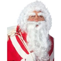 Weihnachtsmann-Accessoire-Set Bart Augenbrauen und Perücke Santa-Claus-Set weiss - Thema: Weihnachten und Winter