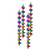 Hängedeko Spiralen 4 Stück bunt 60cm - Thema: Geburtstag und Jubiläum - Bunt