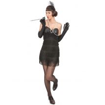 Edles Charleston-Kostüm für Damen schwarz - Thema: Mottoparty - Schwarz - Größe S