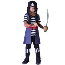 Tattoo Pirat Kinderkostüm bunt - Thema: Fasching und Karneval - Größe 122/134 (7-9 Jahre)