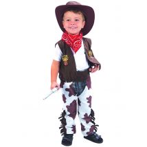 Mutiger Cowboy-Kinderkostüm Wilder Westen bunt - Thema: Fasching und Karneval - Größe 92/104 (3-4 Jahre)