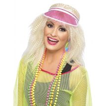 Poker-Visier Pokerspielerinnen-Kopfschmuck weiss-rosa - Thema: Sommerparty - Rosa/Pink