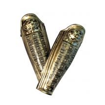 Gladiatoren-Beinschützer Römerkostüm-Accessoire 2 Stück gold 45cm