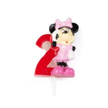 Disney Minnie Maus Tortenkerze Zahl 2 Lizenzware bunt 6,5cm - Thema: Geburtstag und Jubiläum - Rosa/Pink