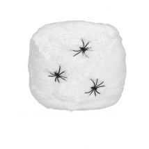 Spinnennetz mit Spinne weiss-schwarz 3.7qm 20g - Thema: Halloween - Weiß