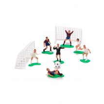 Fussballfiguren mit Fussballtoren Kuchendeko 10-teilig bunt - Thema: Mottoparty - Weiß