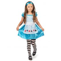 Zauberhafte Alice Märchenkostüm für Kinder blau-weiss - Thema: Mottoparty - Blau - Größe 122/134 (7-9 Jahre)