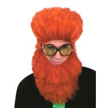 Voluminöser St. Patrick's Day Bart Koboldbart orange - Thema: St. Patricks Day - Orange