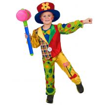 Zirkusclown-Kostüm für Kinder bunt - Thema: Fasching und Karneval - Größe 134/140 (10-12 Jahre)