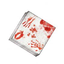 Halloween-Servietten blutige Hand Papierservietten 12 Stück rot-weiss 33x33cm - Thema: Halloween