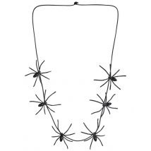 Spinnen-Schmuck Kette schwarz 60cm - Thema: Halloween