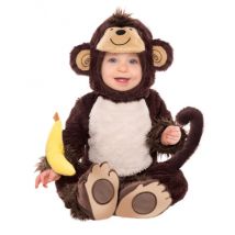 Affen-Babykostüm Tier braun-beige-gelb - Thema: Fasching und Karneval - Braun - Größe 74/80 (6-12 Monate)