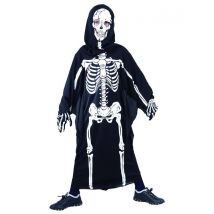 Halloween-Skelett Kinderkostüm Tod schwarz-weiss - Thema: Halloween - Schwarz-Weiß - Größe 122/134 (7-9 Jahre)