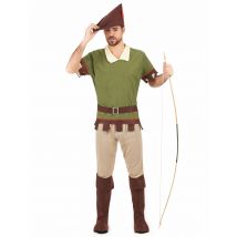 Robin Hood Herrenkostüm grün-braun-beige - Thema: Fasching und Karneval - Größe L