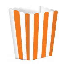 Retro Popcorn Süssigkeiten-Box Partydeko-Set 5 Stück weiss-orange