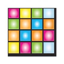 Disco Servietten Party-Deko 16 Stück bunt 33x33cm