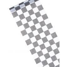 Tischläufer mit Karomuster schwarz-weiss 5m x 27cm - Weiß