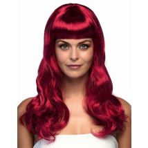 Langhaarperücke für Damen rot - Bunt