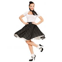 50er-Damenkostüm Rock und Kopftuch schwarz-weiss - Thema: Fasching und Karneval - Weiß