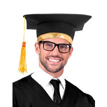 Diplomanden Hut Karneval-Zubehör schwarz - Thema: Mottoparty