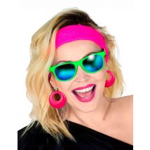 80er-Ohrringe neonpink - Thema: Festivals - Leuchtend/Neon