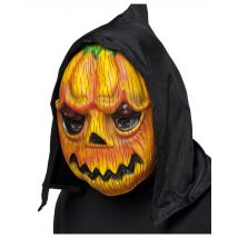 Halloween-Gesichtsmaske Kürbis orange-grün-schwarz - Thema: Halloween - Orange