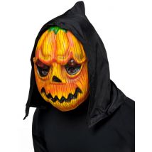 Halloween-Gesichtsmaske Kürbis orange-grün-schwarz - Thema: Halloween - Orange