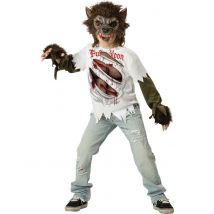 Werwolf-Kostüm für Kinder Halloween-Kostüm weiss-braun - Thema: Fasching und Karneval - Größe 140 (10 Jahre)