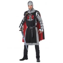 Mittelalterlicher Ritter Krieger Kostüm schwarz-silber - Thema: Fasching und Karneval - Schwarz - Größe L / XL