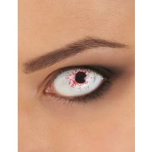 Blutspritzer-Kontaktlinsen Halloween-Kontaktlinsen weiss-rot - Thema: Halloween - Weiß