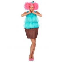 Süsses Cupcake Damenkostüm Törtchen türkis-braun - Thema: Fasching und Karneval