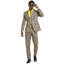 Opposuits Herrenanzug Jaguar braun-schwarz - Thema: Fasching und Karneval - Braun - Größe L (54)