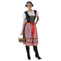 Dirndl-Kostüm Bayerin-Damenkostüm Tracht grün-rot-weiss - Thema: Oktoberfest - Größe XL