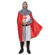 Kreuzritter Kostüm Ritter Verkleidung weiss-rot-grau - Thema: Fasching und Karneval - Größe M/L