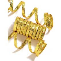 Luftschlangen 10 Stück gold 2m - Thema: Silvester und Neujahr - Gelb/Blond