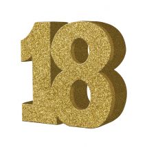 Geburtstagsparty Tischdeko Zahl 18 gold 20x20cm - Thema: Geburtstag und Jubiläum - Gold