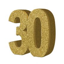 Geburtstagsparty Tischdeko Zahl 30 gold 20x20cm - Thema: Geburtstag und Jubiläum - Gold