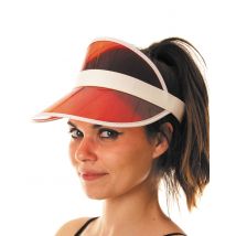 Schirm Mütze Sonnenschutz für Erwachsene orange-weiss - Thema: Mottoparty - Rot/Rotbraun