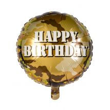 Geburtstags Aluminium Luftballon Happy Birthday Militär - Thema: Geburtstag und Jubiläum - Grün