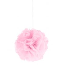 Pompom-Hängedeko Dekoball rosa 25cm - Thema: Fasching und Karneval - Rosa/Pink
