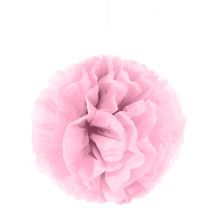 Pompom-Hängedeko Dekoball rosa 35cm - Thema: Fasching und Karneval - Rosa/Pink