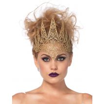 Krone der Märchenkönigin Herrscherinnenkrone gold 24x20cm - Thema: Halloween
