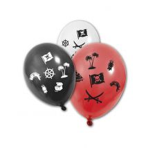 Piraten-Luftballons 8 Stück - Thema: Geburtstag und Jubiläum - Bunt