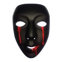 Halloween Theatermaske Damen blutend schwarz-rot - Thema: Halloween - Schwarz