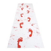 Blutiger Halloween-Läufer Teppich weiss-rot 450x60cm - Thema: Halloween