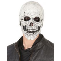 Latex Maske Totenschädel Halloween für Erwachsene weiss-schwarz - Thema: Halloween