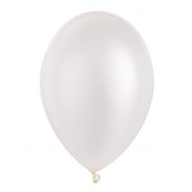 Luftballon-Set mit 50 Stück - metallic-elfenbeinfarben - Thema: Geburtstag und Jubiläum - Weiß