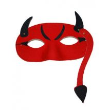 Halloween-Augenmaske Teufelsmaske Hörner und Schwanz rot-schwarz - Thema: Junggesellenabschied