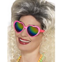 Herzbrille für Damen bunt - Thema: Fasching und Karneval - Leuchtend/Neon